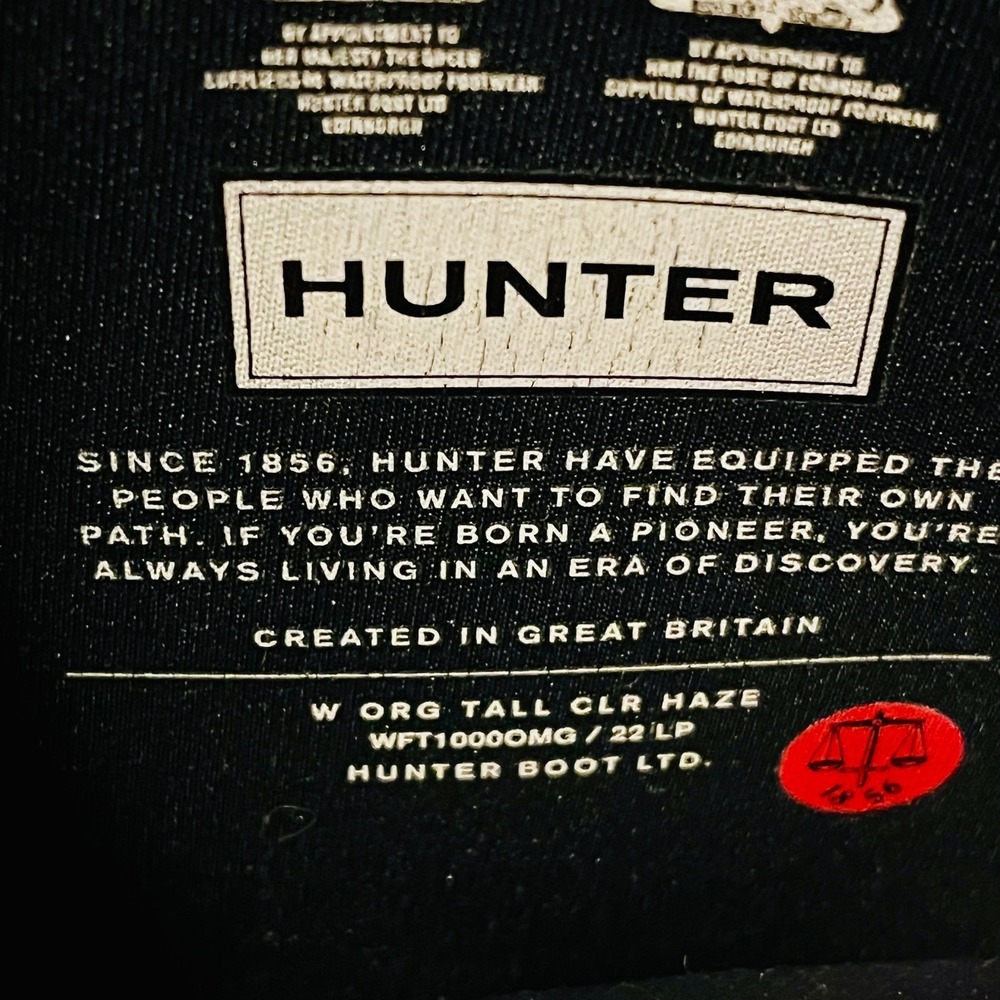 Hunter Original Tall Clear Haze Ombre Black Grey Rubber Rain Boots US 5 Wellies - Picture 4 of 16